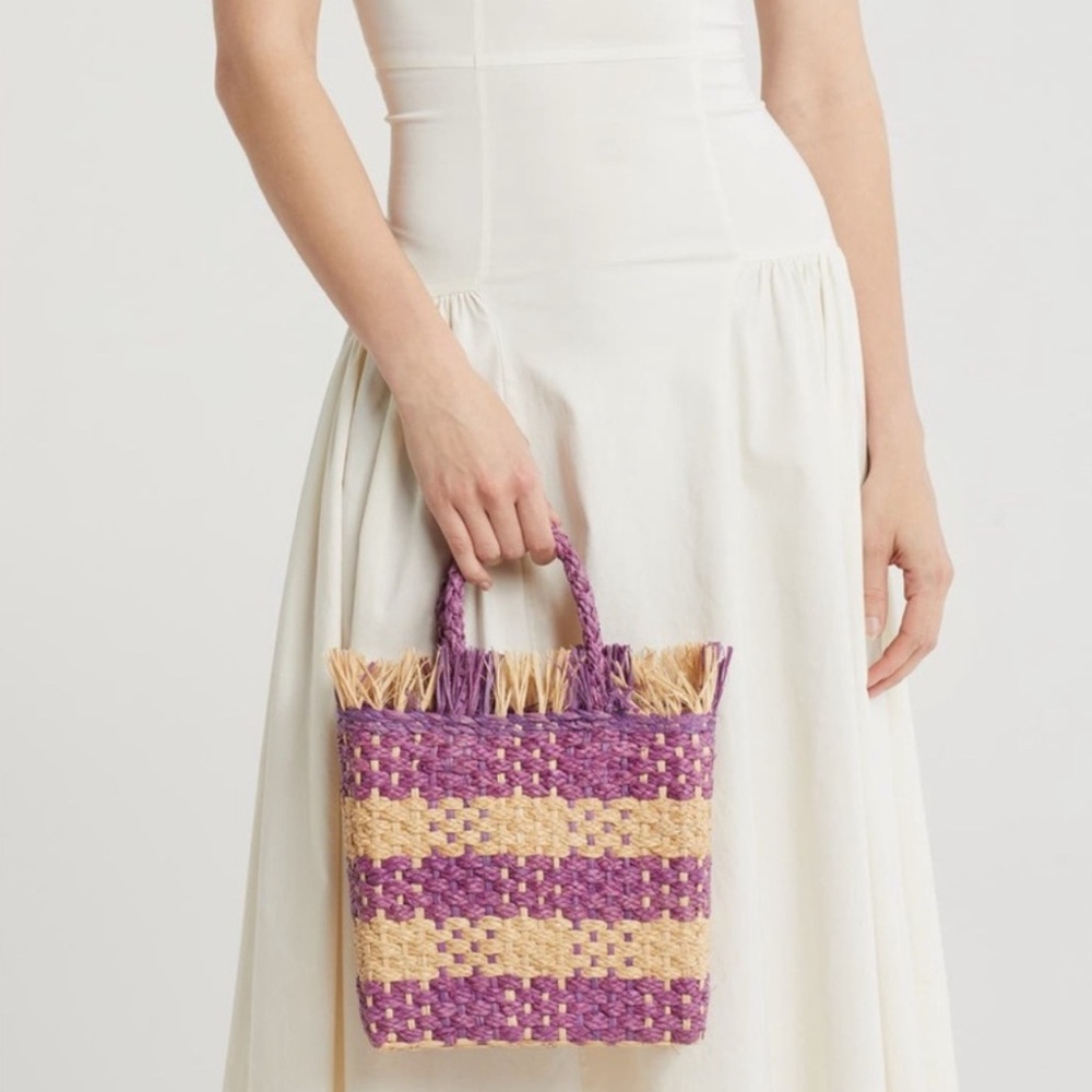 L*Space Charlie Raffia Plaid Tote